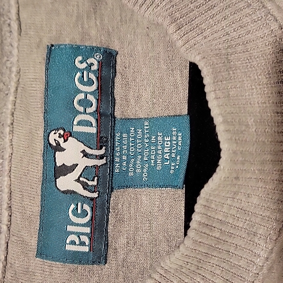 Big Dogs Nothin But Net Embroidered Gray Crewneck Sz L - Picture 3 of 6